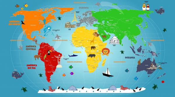 Estudando o mapa do mundo   - site efuturo.com.br