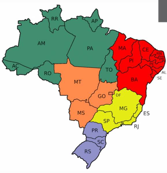 Mapa do Brasil  Monte o mapa do Brasil - site efuturo.com.br