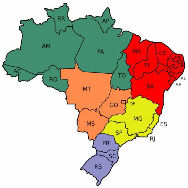 Quebra Cabeça  Mapa Geopolítico do Brasil - site efuturo.com.br