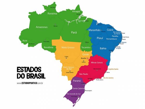 Quebra- cabeça  Estados e Capitais do Brasil - site efuturo.com.br